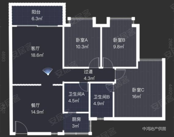 绿庭雅苑3室2厅2卫101㎡南北178万