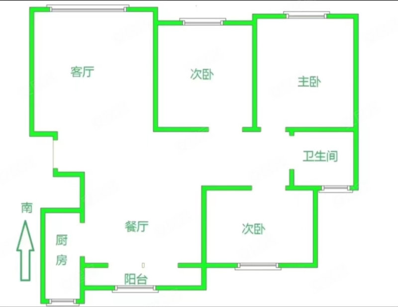 华益茗筑谦和园3室2厅1卫133㎡南北133万