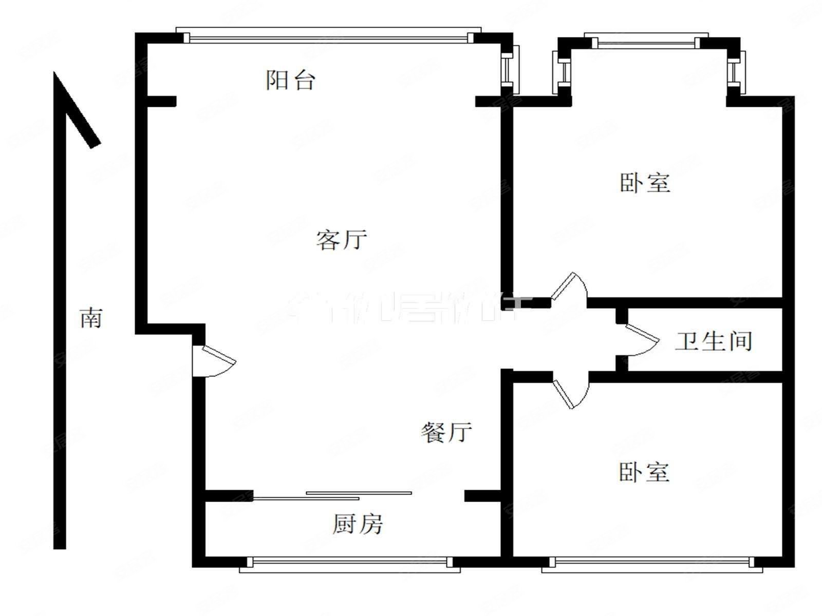 上院小区2室1厅1卫91㎡南北57.8万