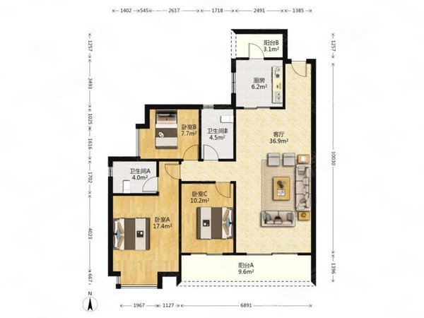 【多图】花语水岸,桥中租房,坦尾地铁口 花语水岸3