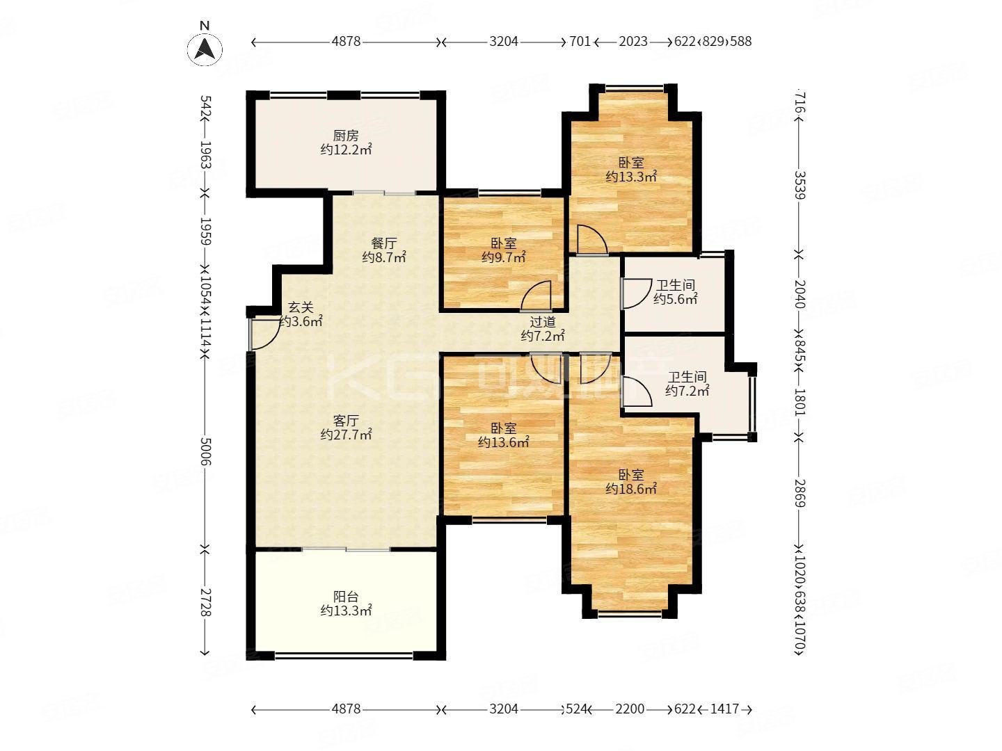 东方名城康郡中层4室2厅南北通透视野好