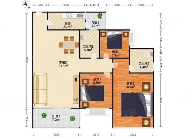 第三金碧花园 出行方便 精装好房 有电梯 高楼层采光充足