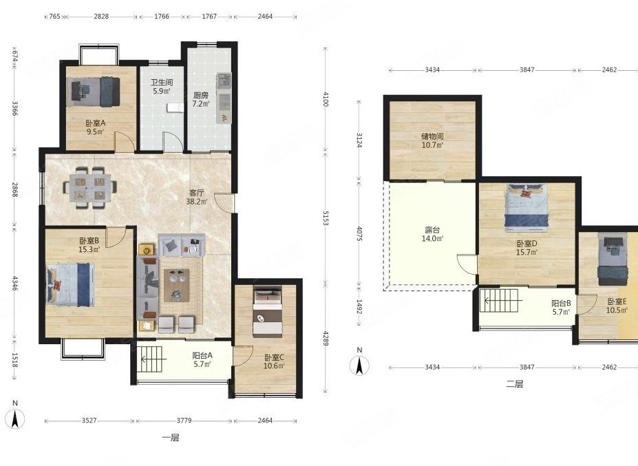 天鹅湖花园  正规越层  有大露台  户型全明