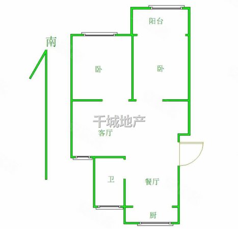 腾泰雅苑2室2厅1卫85.59㎡南北105万