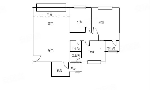 西永安置房(二期B区)3室2厅3卫124㎡南78万