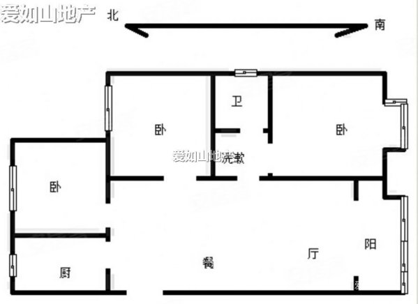 仁锦苑(D区)3室1厅1卫93.37㎡南北92.5万