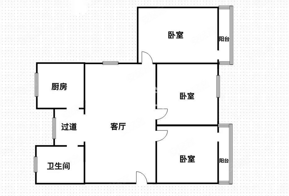 南国街21-23号院3室2厅2卫75㎡南北95万