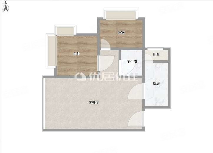 城市碧园2室2厅1卫63.03㎡东南58.5万