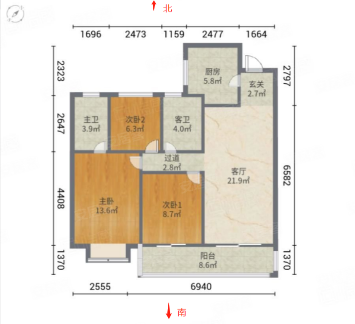 建发玉湖壹号3室2厅2卫111㎡南191万