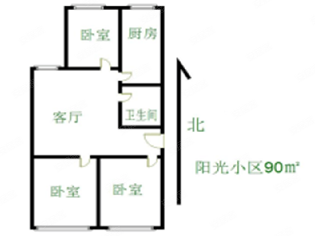 阳光小区南北通透三居室前排全天采光无公摊靠谱出售
