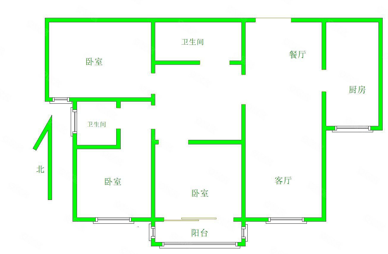 阳光水岸3室2厅2卫130.77㎡南102万