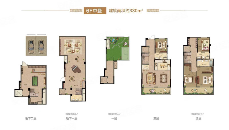 龙湖九里晴川5室3厅3卫298.31㎡南北415万