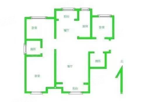 花郡玫瑰园3室2厅2卫121.57㎡南北108万