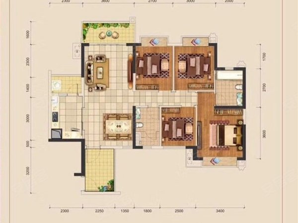 南宁良庆五象大道合景天汇广场合景天汇广场 4室2厅2卫 119平 家电