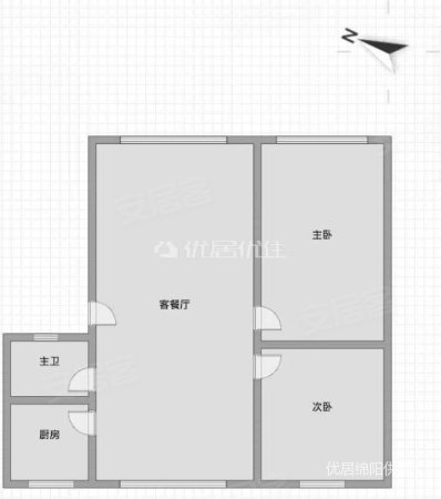 江岸山景2室2厅1卫87㎡南48万