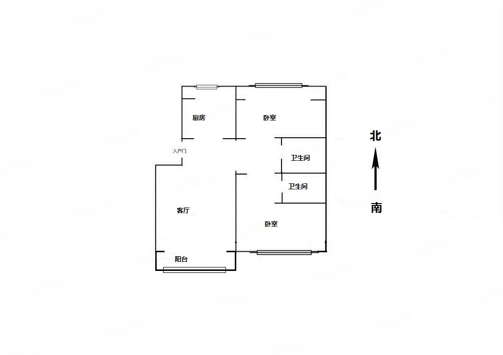 彩虹园小区2室1厅2卫111.92㎡南北189万