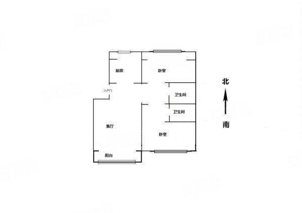 彩虹园小区2室1厅2卫111.92㎡南北189万