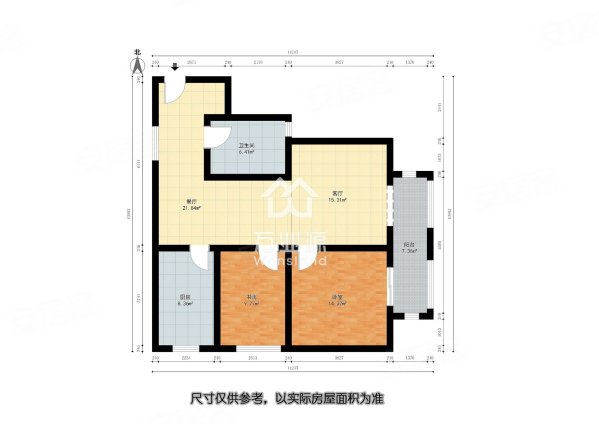 中福朗诗翠微澜阁(旭朗园)2室1厅1卫105㎡南135万