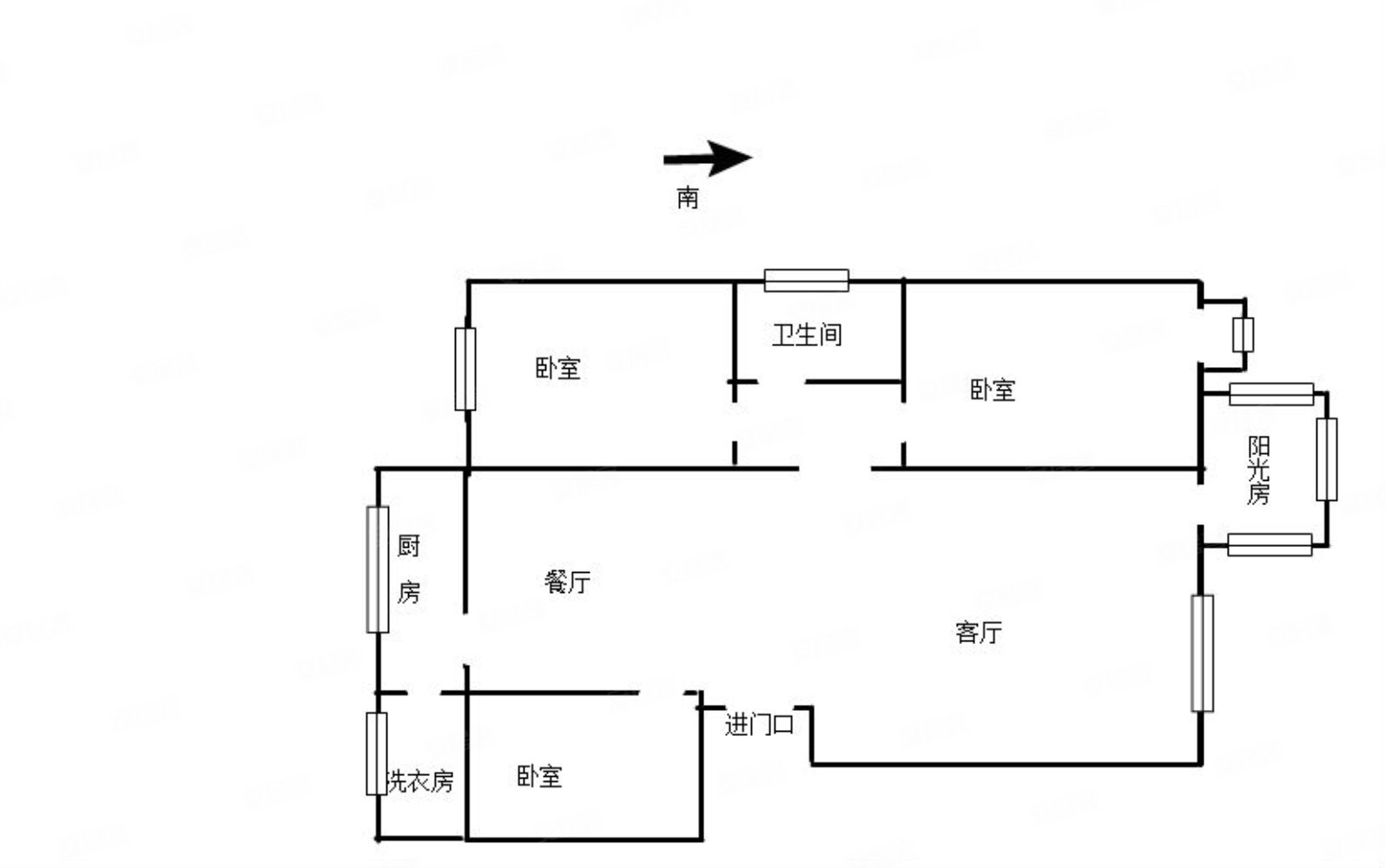 永兴花园3室2厅1卫155㎡南北85万