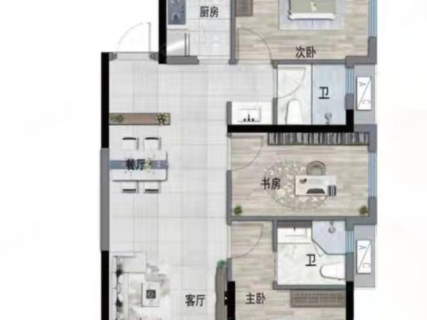 碧桂园3房2卫家电齐全简单款干净明亮适合家庭合租等出租房源真实图片