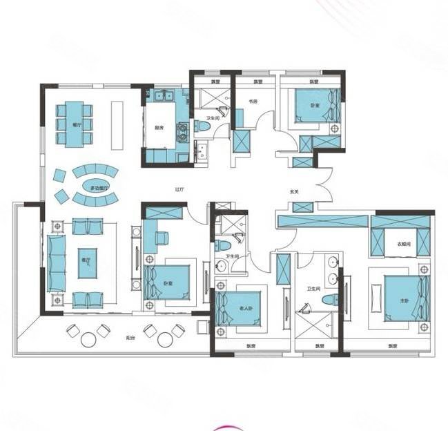 建业云境5室2厅3卫211㎡南北253万