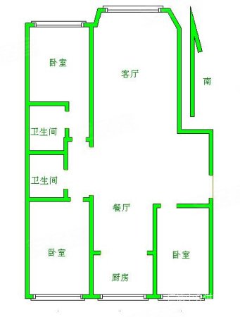 和顺小区3室2厅1卫106㎡南北58万