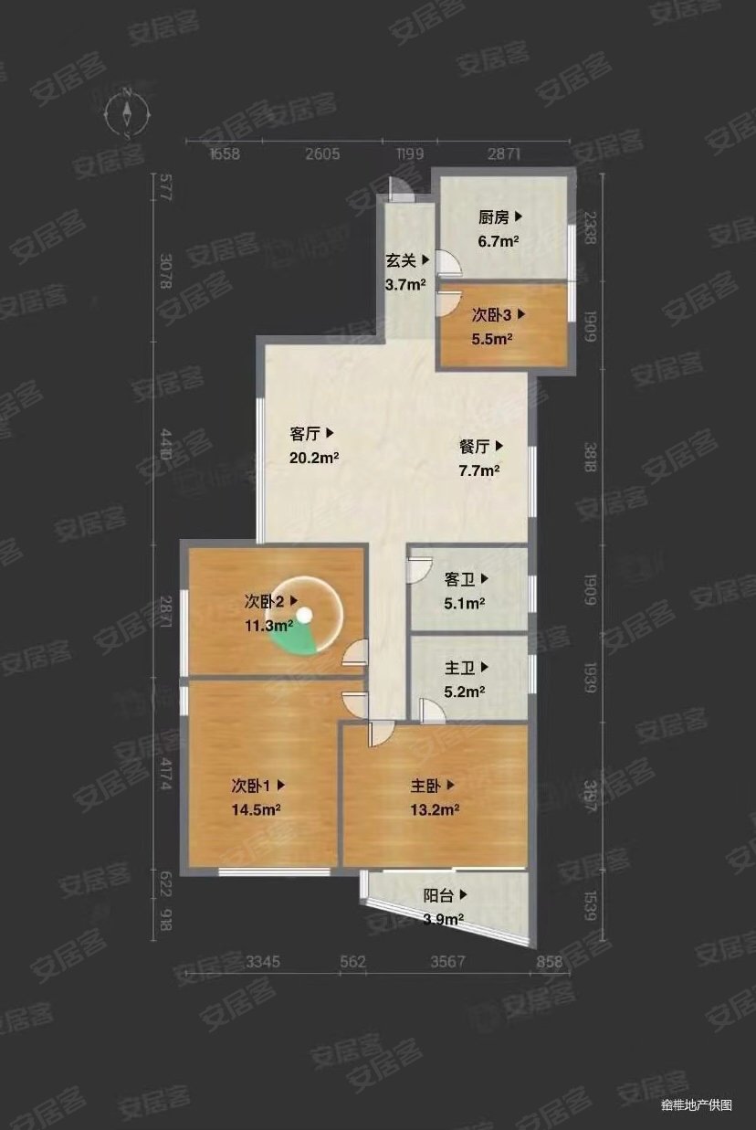 金桂园南向三房户型方正业主诚心出售看房方便