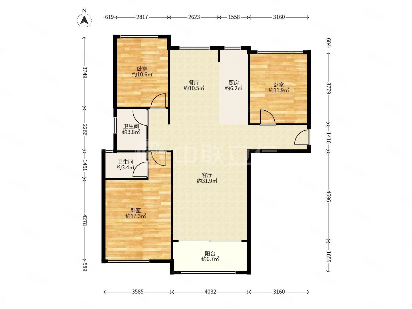 龙旺康桥丹堤 3室2厅