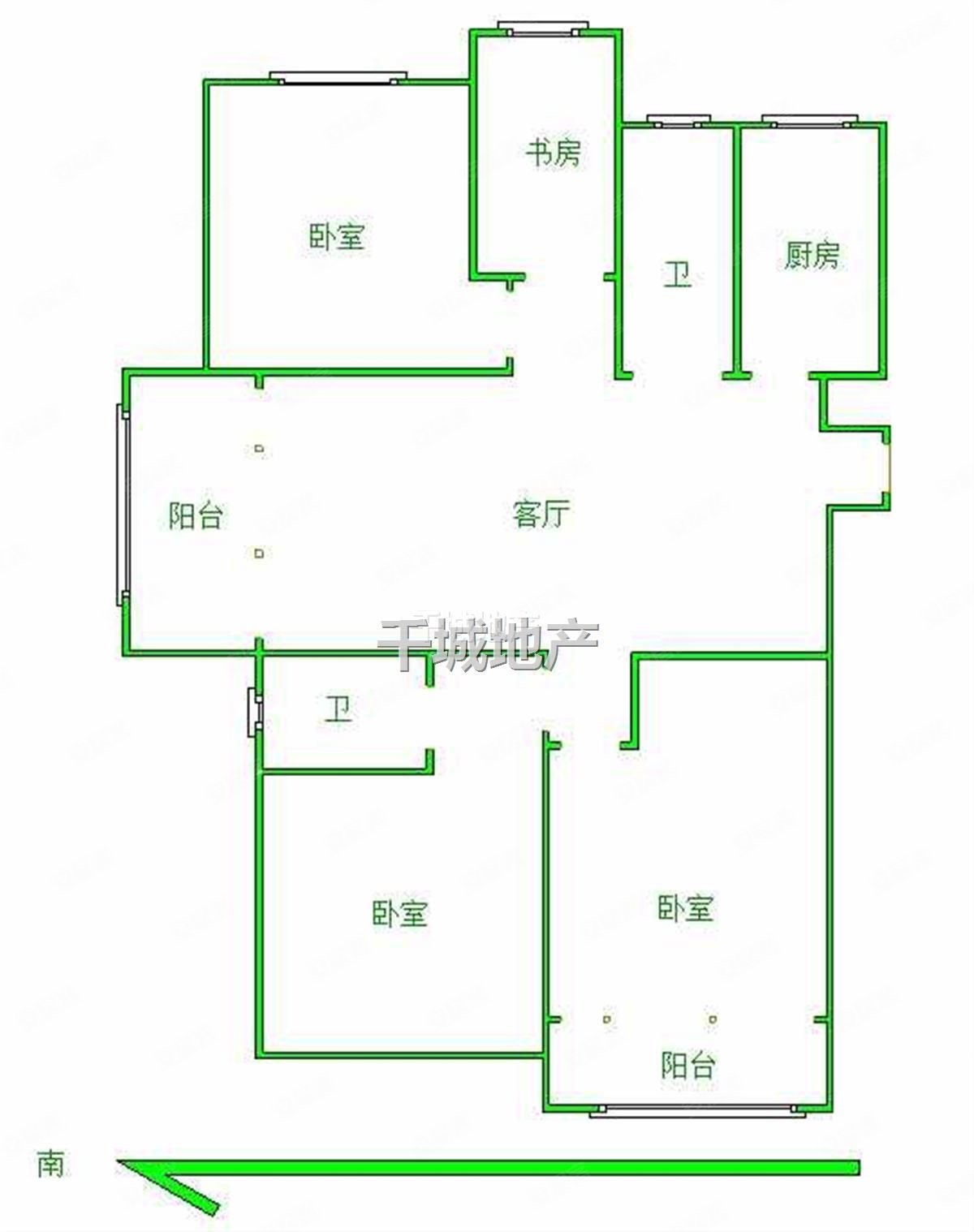 大4房!紫艺华府 集中供暖 银城物业 户型方正 业主诚售