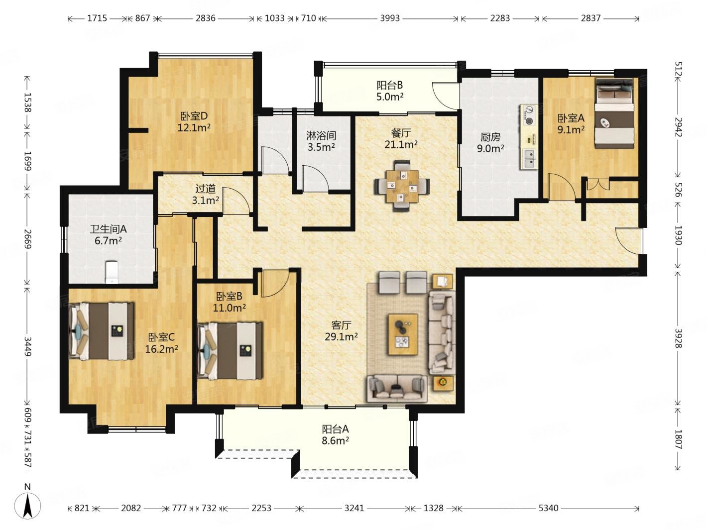 和风雅致大四房精装保养好业主诚意出售价格可谈