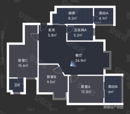 阳光花城新领地3室2厅2卫123㎡南北55万