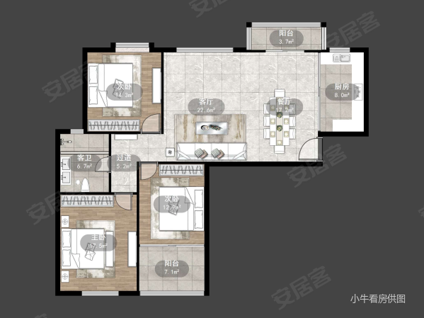 和谐嘉苑3室2厅2卫127㎡南88万