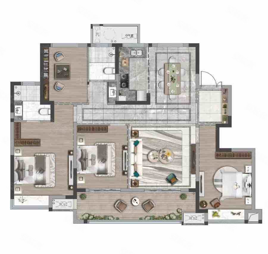 万城尚园3室2厅1卫92.15㎡南北170万