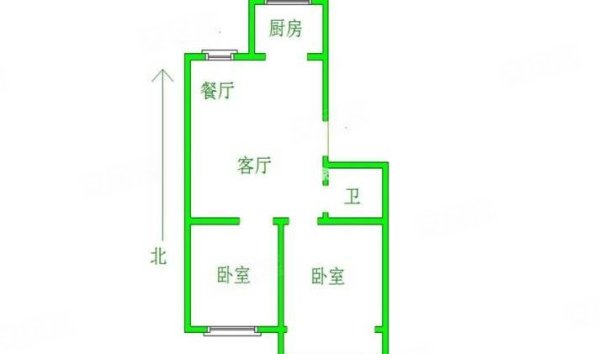 健峰里2室2厅2卫67㎡南北50万