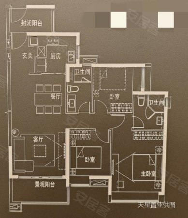 融创清城首府3室2厅2卫87㎡南北36.8万