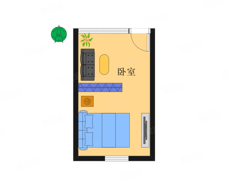 大院胡同小区1室1厅0卫30.6㎡南北445万