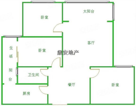 富丽花城3室2厅1卫83.05㎡南北117万