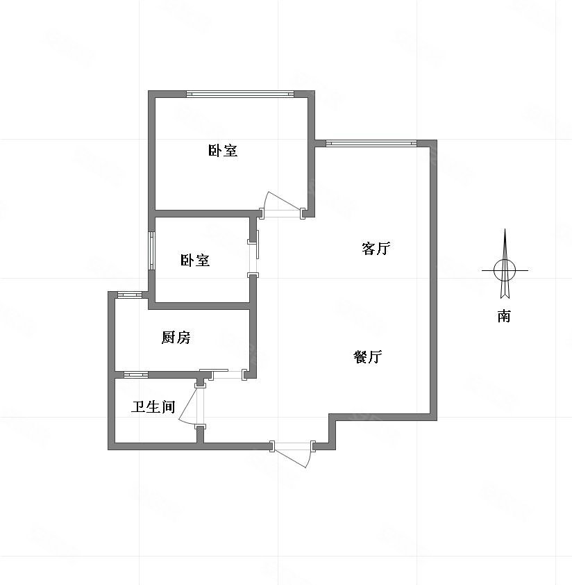 财信城市国际2室1厅1卫63.99㎡南北84万