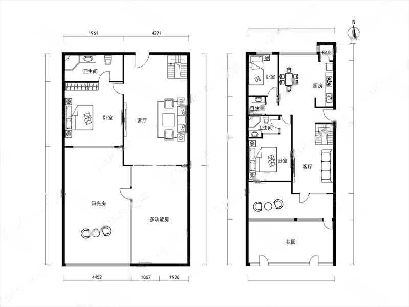 地铁1号线7号线双轨环绕通州梨园海棠湾180平米跃层出售