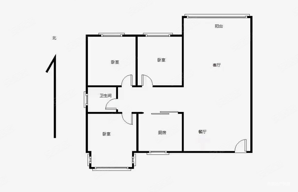 杏北新城锦园居住区3室2厅1卫63.96㎡南北135万