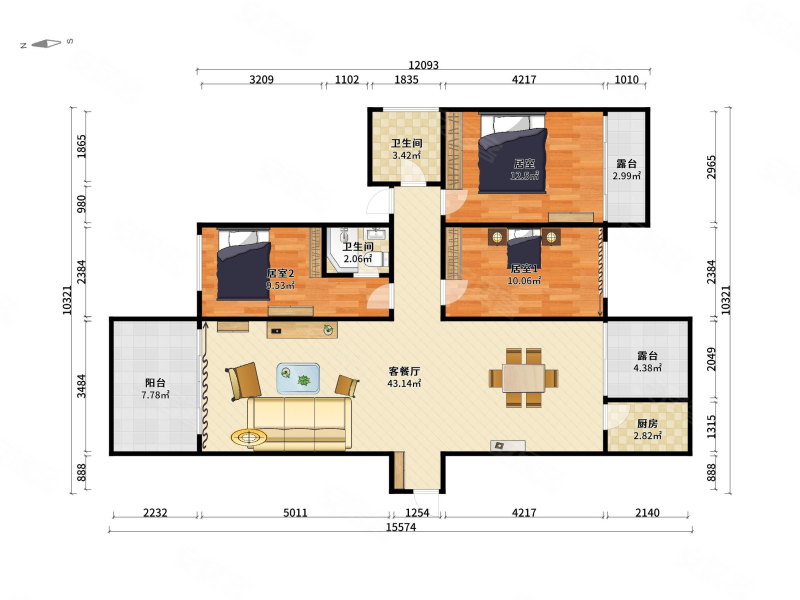房龄新 双卫生间 朝南 带电梯 交通便捷 精装修 房东急置换