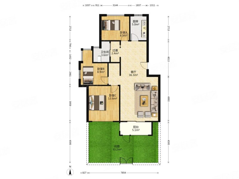 雍景园小区 正规商品房 临地铁 满五 南北通透