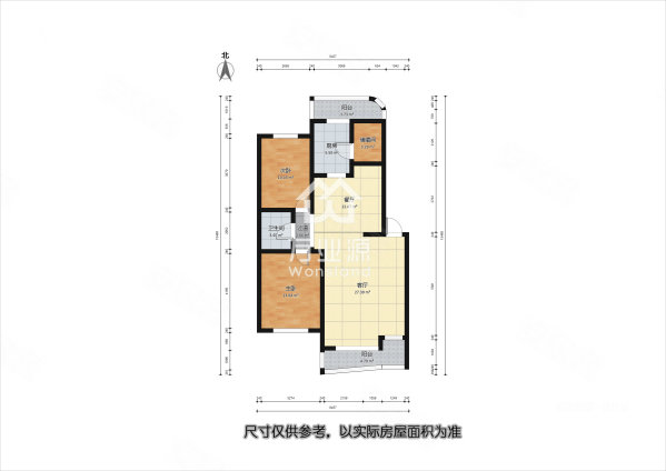 汇力小区2室2厅1卫110㎡南北175万