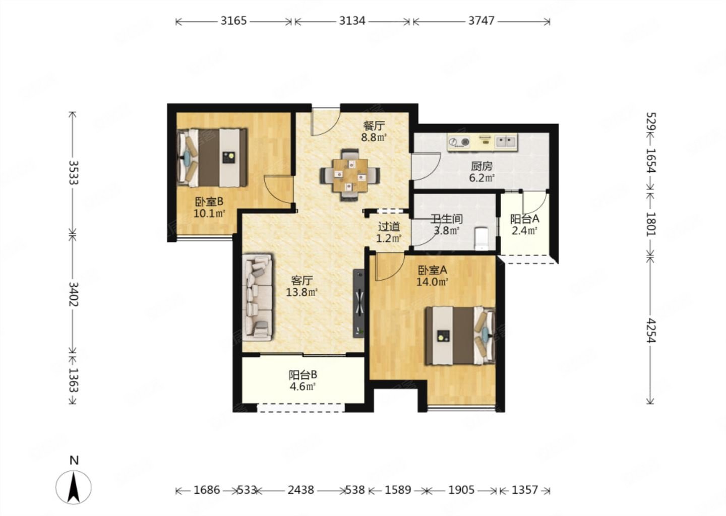 急售好房鸳鸯融科金湖湾正两房视野好采光充足楼层好