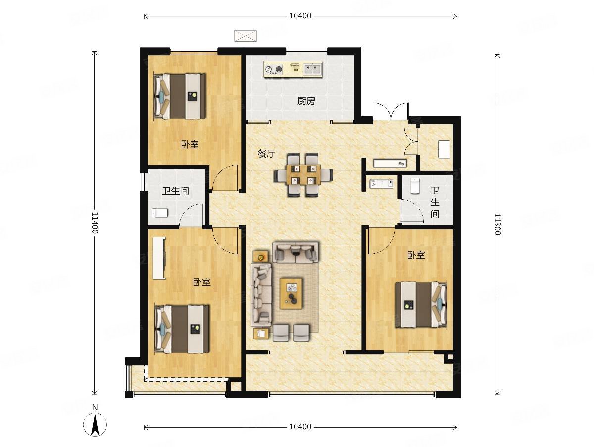 荣悦台黄土岭地铁雅礼外国语中学旁精装三房拎包入住