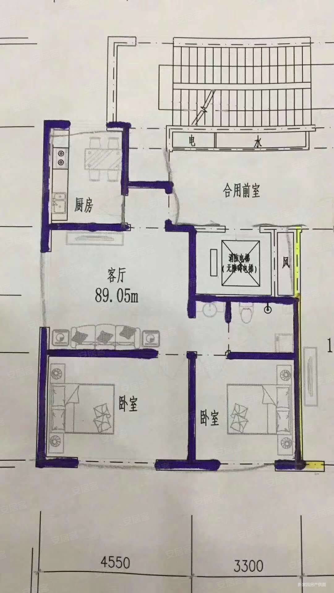 怡美嘉园(南区)3室2厅2卫147㎡南北68万