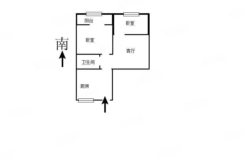 联谊大楼2室1厅1卫52.6㎡南北92万