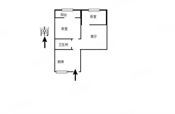 联谊大楼2室1厅1卫52.6㎡南北92万