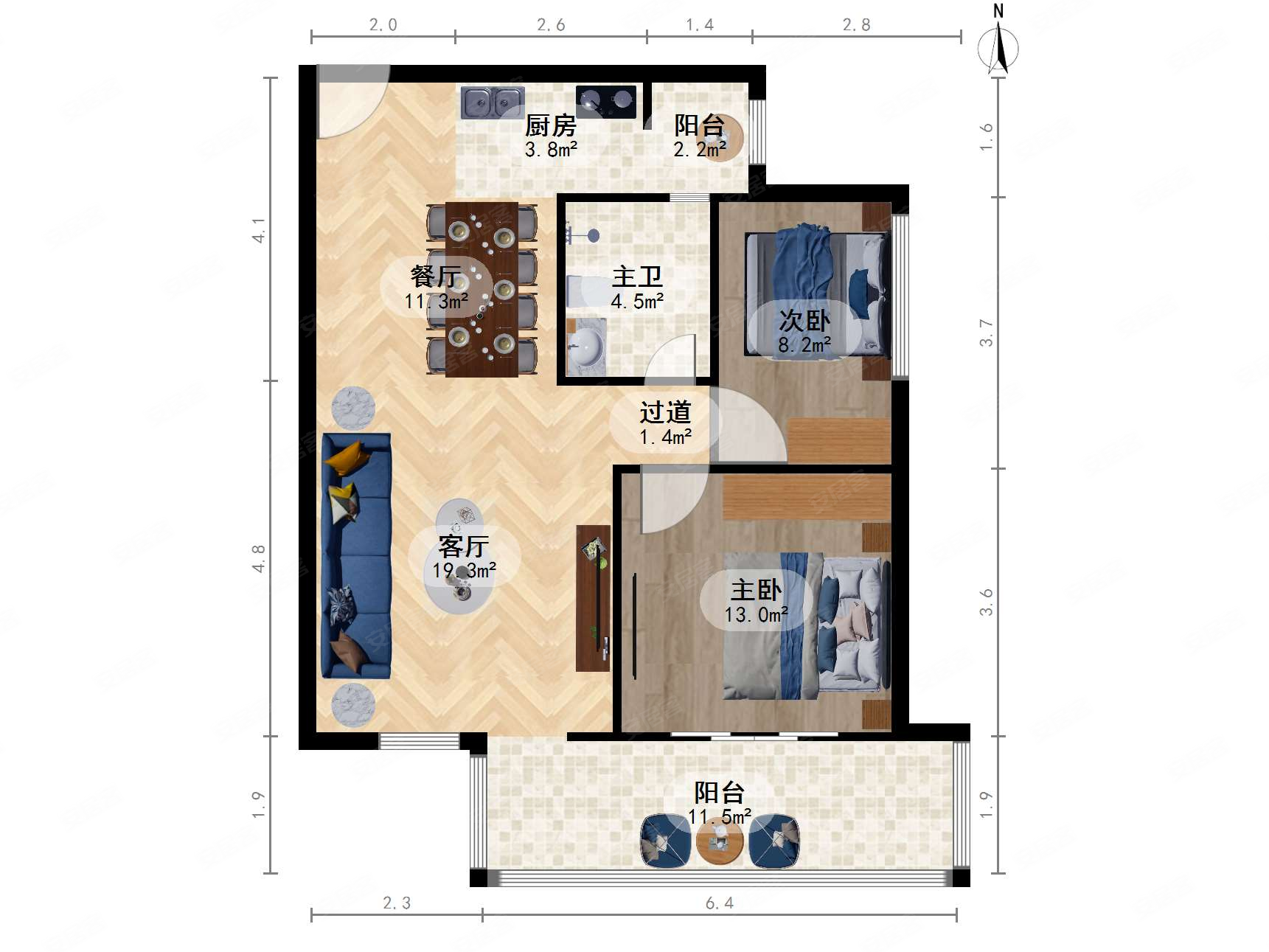 新登记煦园新居金角2居看海河采光视野无挡业主急售