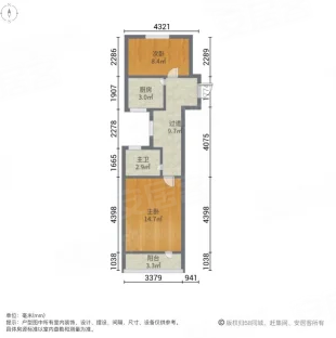 西华美路21弄小区2室1厅1卫52.69㎡南北195万